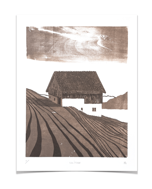 Woodcut 'Solitude'