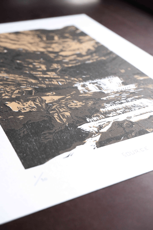 Woodcut 'Source'