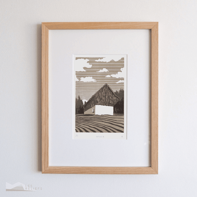 Woodcut &#039;Refuge II&#039; 