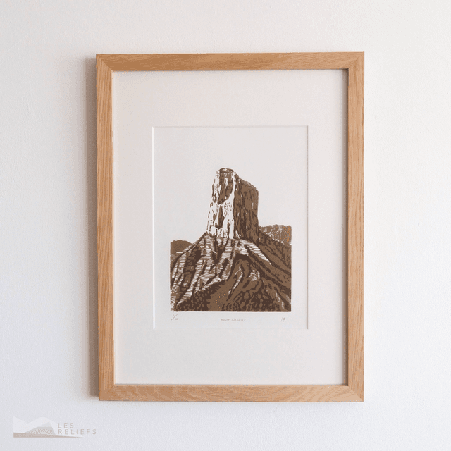Linocut &#039;Mont Aiguille&#039;