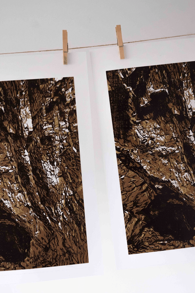 Woodcut 'Diepe Tijd'